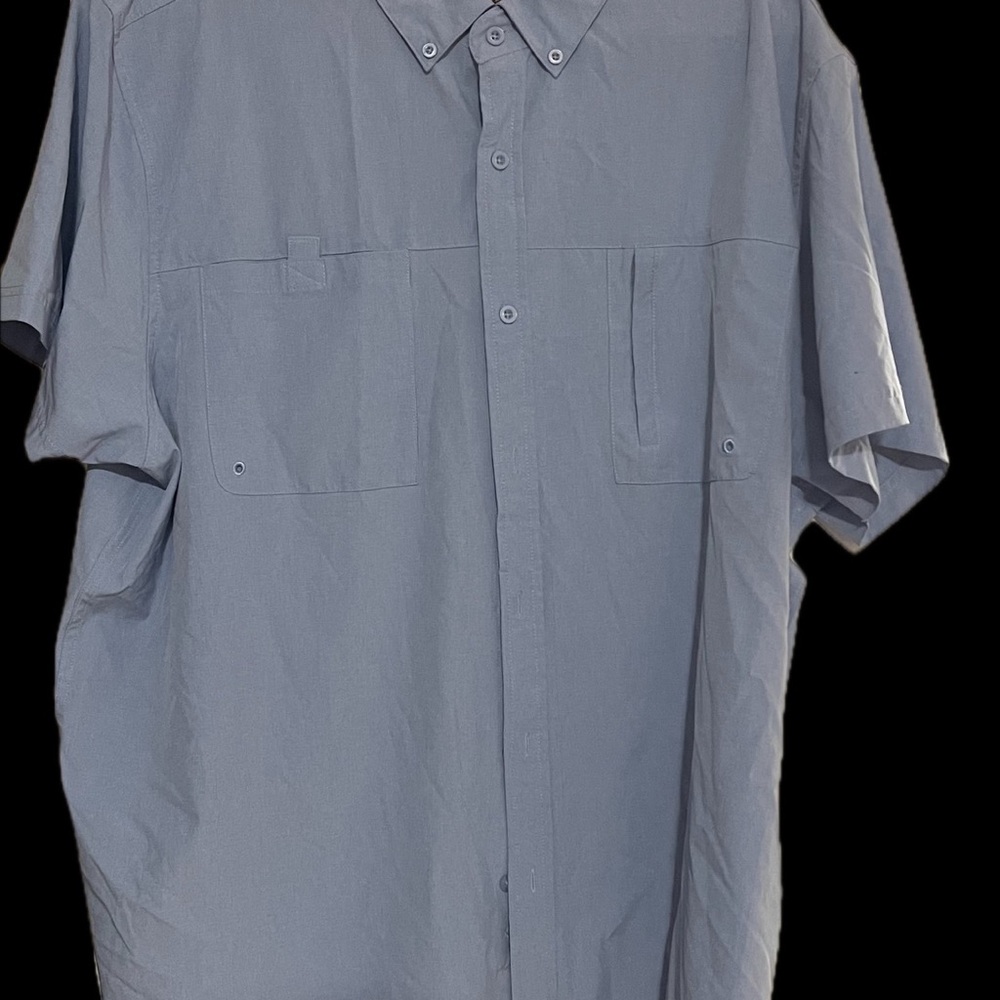 Casual Blue Button Down Shirt with Relaxed Fit